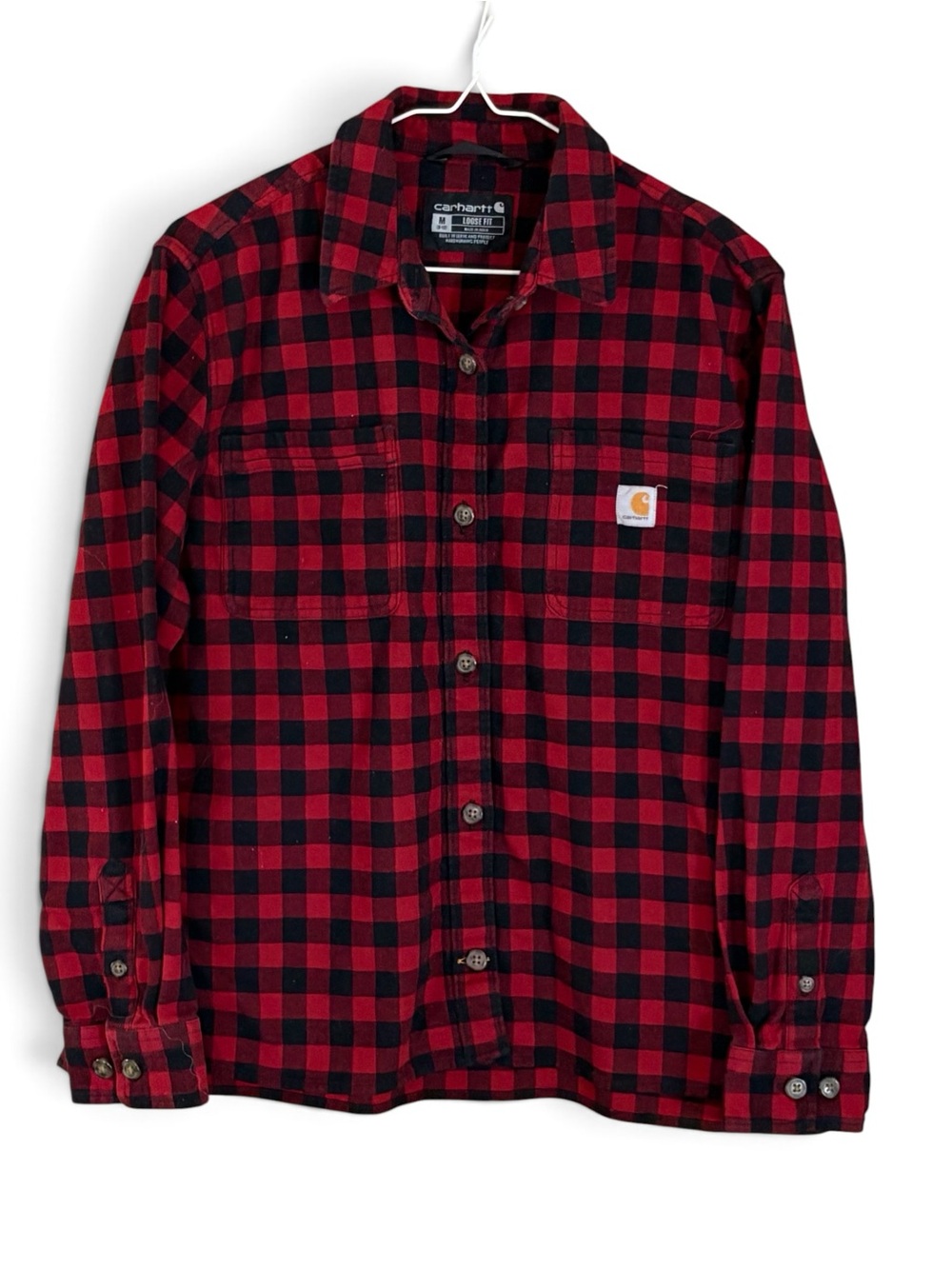 Carhartt Red and Black Buffalo Plaid Button-Down Shirt